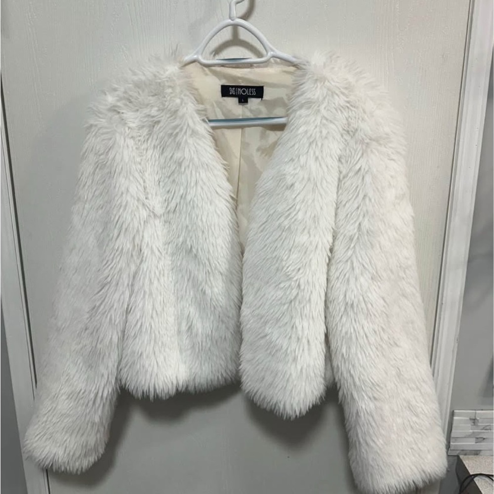 The Limited White Teddy Jacket Plush Faux Fur